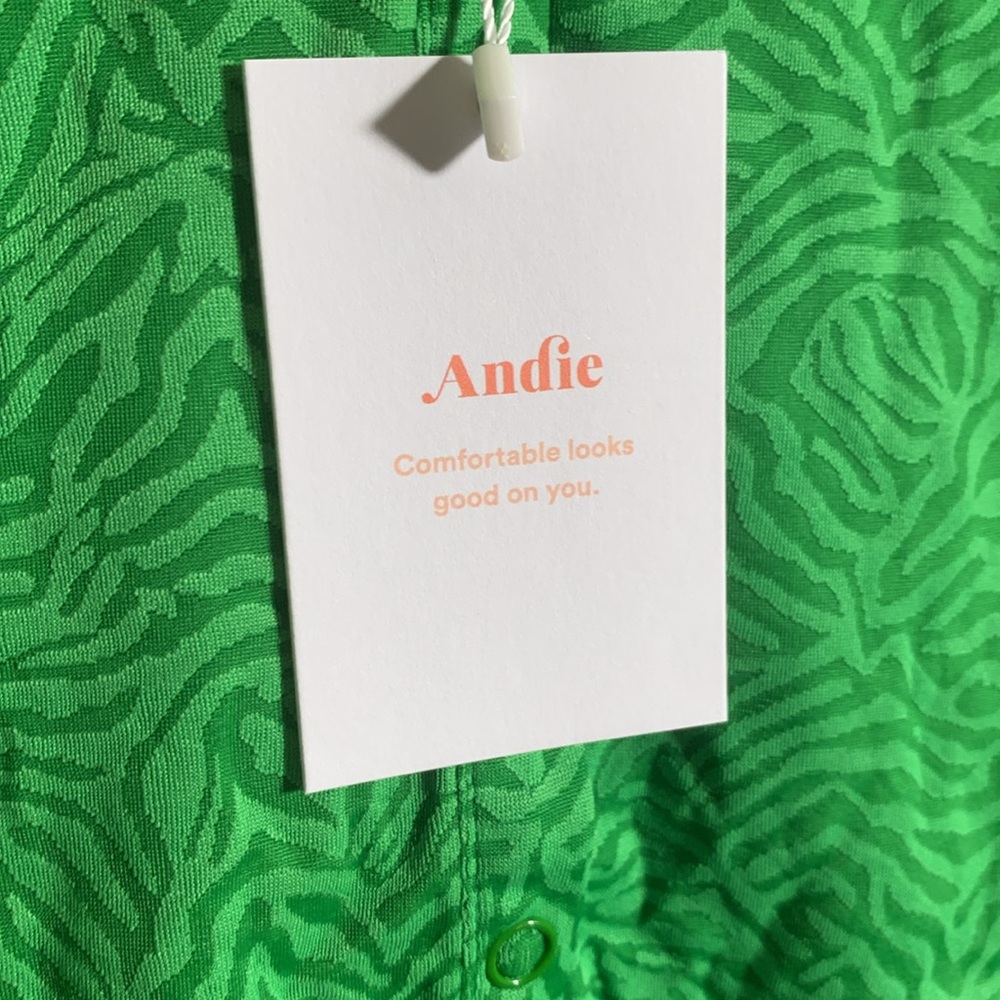 Andie Swim Women The Augusta Swim Jacket Green Zebra Print Beach Vacation XS NWT - Picture 5 of 7